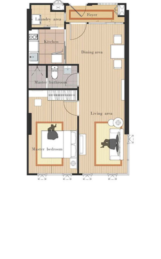 รูป Condo for RENT : The Crest Phahol 11  𝐒𝐢𝐳𝐞 : 44 sqm.  𝐓𝐲𝐩𝐞 : 1 Bath /1 Bath /Pool View / Just renovated  𝐅𝐥𝐨𝐨𝐫 : 9th   - รูปที่ 11/15