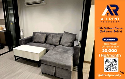 คอนโดให้เช่า : 🔥 Life Sathorn Sierra ห้องสวย ชั้น 28 วิวเมือง ใกล้ BTS ตลาดพลู เพียง 20,000 บาท/เดือน พร้อมเข้าอยู่! 🏙️✨