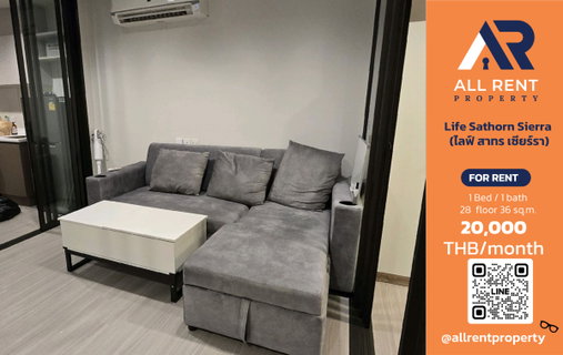 รูปภาพ 🔥 Life Sathorn Sierra, beautiful room on the 28th floor with city view, near BTS Talat Phlu, only 20,000 baht/month, ready to move in! 🏙️✨