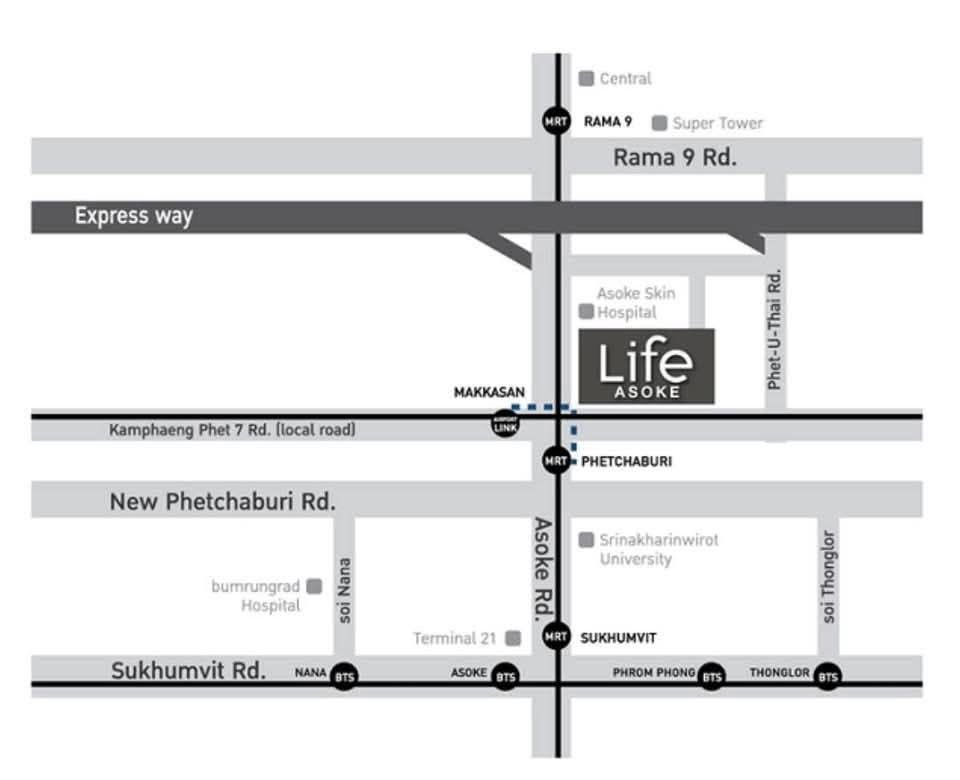 picture Life Asoke   2Beds 55Sqm Condo for rent Near MRT , BTS  - 19/22