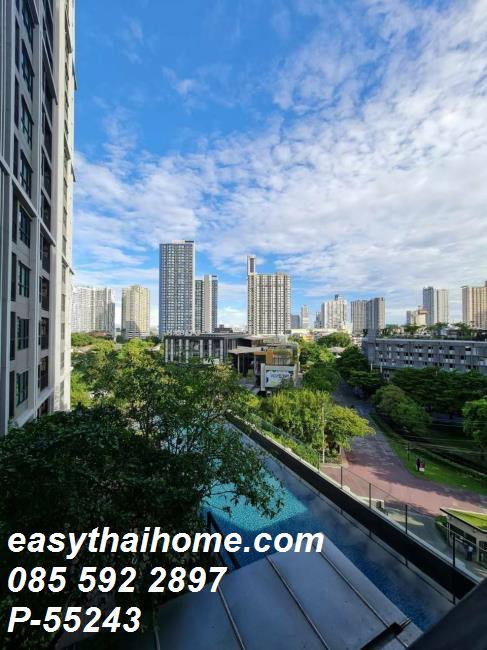 รูป P-55243 📢 ให้เช่าคอนโด The Base Park East Sukhumvit 77 ใกล้ BTS พระโขนง 1 นอน 1 น้ำ ชั้น 7 30 ตร.ม. วิวสระ Line: @easythaihome 085-592-2897 - รูปที่ 8/10