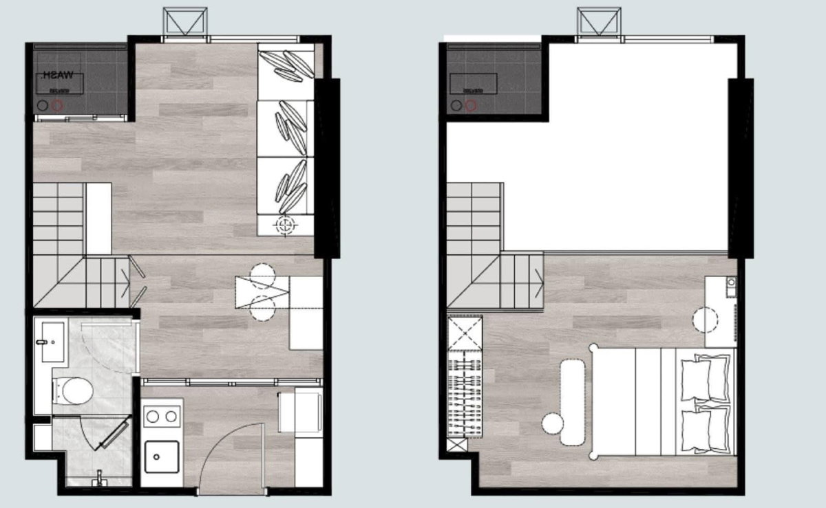 รูป ขายดาวน์ คอนโด Origin Place Phetkasem  ติด MRT ภาษีเจริญ 0 เมตร ตรงข้ามซีคอนบางแค 1 Bedroom Duo Space ชั้น 5  35.27 ตร.ม. - รูปที่ 11/16