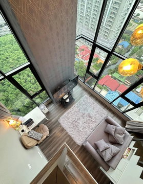 For Rent Condo KNIGHTSBRIDGE SPACE RAMA 9 Building 1, Floor 17,Duplex, Room size 45 sqm