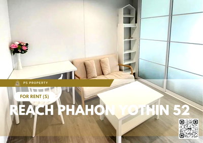 Condos for rent : For rent ✨REACH Phahon Yothin 52✨Beautiful corner room, wide front, open view, fully furnished. Ready to move in 🚆near BTS Saphan Mai