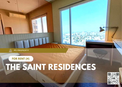 Condos for rent : For Rent 📍 The Saint Residences 📍 2 bedrooms, 2 bathrooms. Fully furnished and equipped with appliances. Near BTS Ha Yaek Lat Phrao.