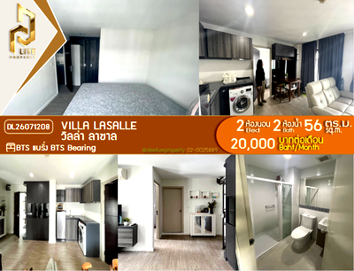 Condos for rent : DL26071208 Condo for rent, Villa Lasalle near BTS Bearing, ready to move in, call urgently 0638692663 LineID @952jdxxk
