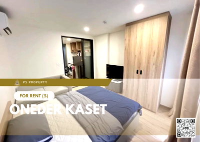 Condos for rent : For rent 📍 ONEDER Kaset 📍 Fully furnished and equipped, near Kasetsart University, only 200 meters.