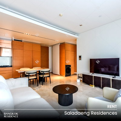 Condos for rent : Rental Condo 💎 Saladaeng Residences, 2BR 90 sq.m. 85K ✨ Beautiful Spacious Unit, Ready to Move In, Near BTS Sala Daeng 