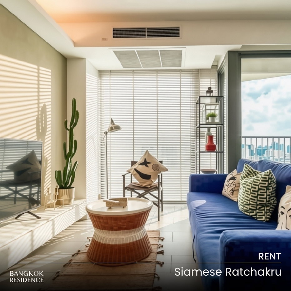 picture Rental Condo 🌃 Siamese Ratchakru, 2BR 62 sq.m. 38K 🛌🏻 Beautiful Unit, Near BTS Ratchathewi - 1/8