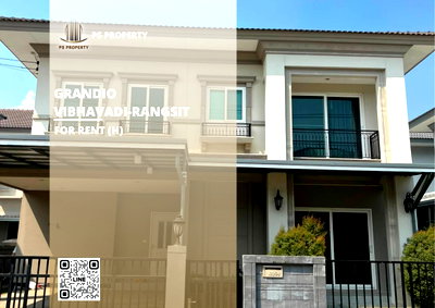 Houses for rent : Detached house for rent 📍 Grandio Vibhavadi-Rangsit 📍 4 bedrooms, 3 bathrooms. Like-new condition, fully built-in furniture throughout.