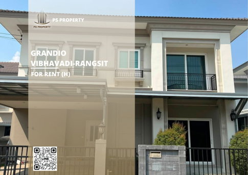 Detached house for rent 📍 Grandio Vibhavadi-Rangsit 📍 4 bedrooms, 3 bathrooms. Like-new condition, fully built-in furniture throughout.