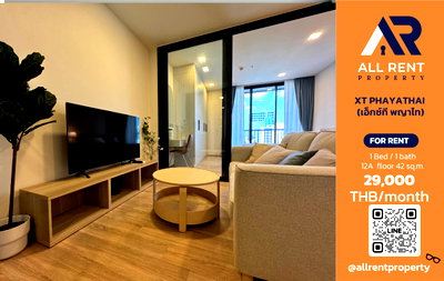 Condos for rent : 🔥 XT PHAYATHAI, large 42 sq.m. room on the 12A floor, in the heart of Phayathai, near BTS. Only 29,000 THB/month. Ready to move in! 🚆🏙️
