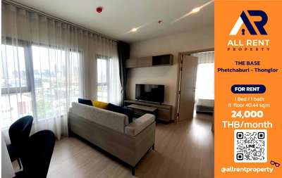 Condos for rent : 🔥 THE BASE Phetchaburi - Thonglor: Large 40.44 sq.m. room near Thonglor, only 24,000 THB/month. Ready to move in! 🏙️✨