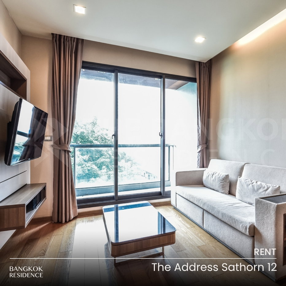 รูป เช่าคอนโด 🌃 The Address Sathorn 12 ห้อง1นอน 46ตรม 27k 💚 ว่าง พร้อมนัดชม ใกล้ BTS เซนต์หลุยส์ - รูปที่ 1/10
