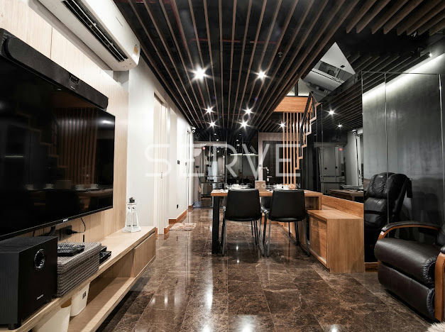 รูป 🔥ราคาหลุดจองมา!90K-ห้องดูเพล็กซ์ 3นอน มีอ่างอาบน้ำ ตกแต่งหรู เฟอร์จัดเต็ม พร้อมอยู่ คอนโดทำเลดีใกล้ MRTพระราม 9 @ Belle Grand Rama 9 - รูปที่ 5/12