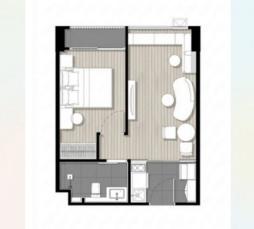 รูป Call : 096-559-2695 ขายดาวน์ราคาเปิดตัว 3 ปีที่แล้ว Brand New Condo So Origin Siriraj ห้อง Simplex 35.33 ตรม 1 นอน ชั้น15 ทิศตะวันออก Rare Item Room - รูปที่ 2/13