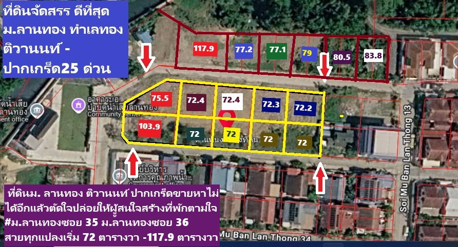 รูป ขายที่ดินจัดสรรแปลงสวย 103.9 ตารางวา สร้างบ้าน ติวานนท์ ปากเกร็ด แจ้งวัฒนะเหมาะมาก หรือใกล้เมืองทองธานีก็ใกล้ ใน ม.ลานทองปากเกร็ด ที่ถมสวยจัดสรร - รูปที่ 4/21