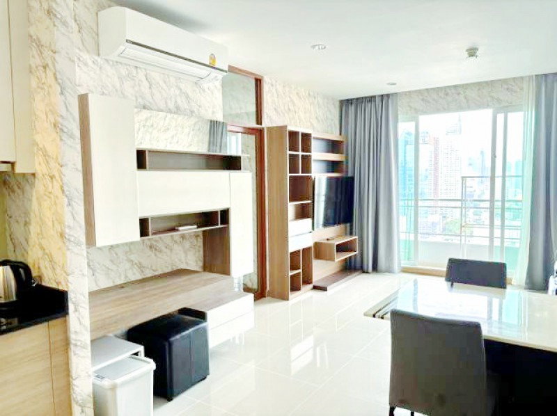 รูป MRTเพชรบุรี 670ม.ให้เช่า 2นอน ห้องหัวมุม ชั้น 25 รพ.บำรุงราษฎร์ 600 ม.Penthouse มักกะสัน คอนโดหรู เซอร์เคิล 75 ตร.ม. - รูปที่ 2/8