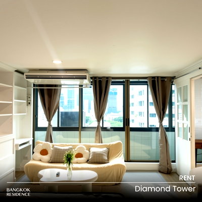 Condos for rent : Rental Condo 💎 Diamond Tower, 2BR 74 sq.m. 36K 🌃 Spacious Unit in a Prime City-Center Location, Near BTS Chong Nonsi