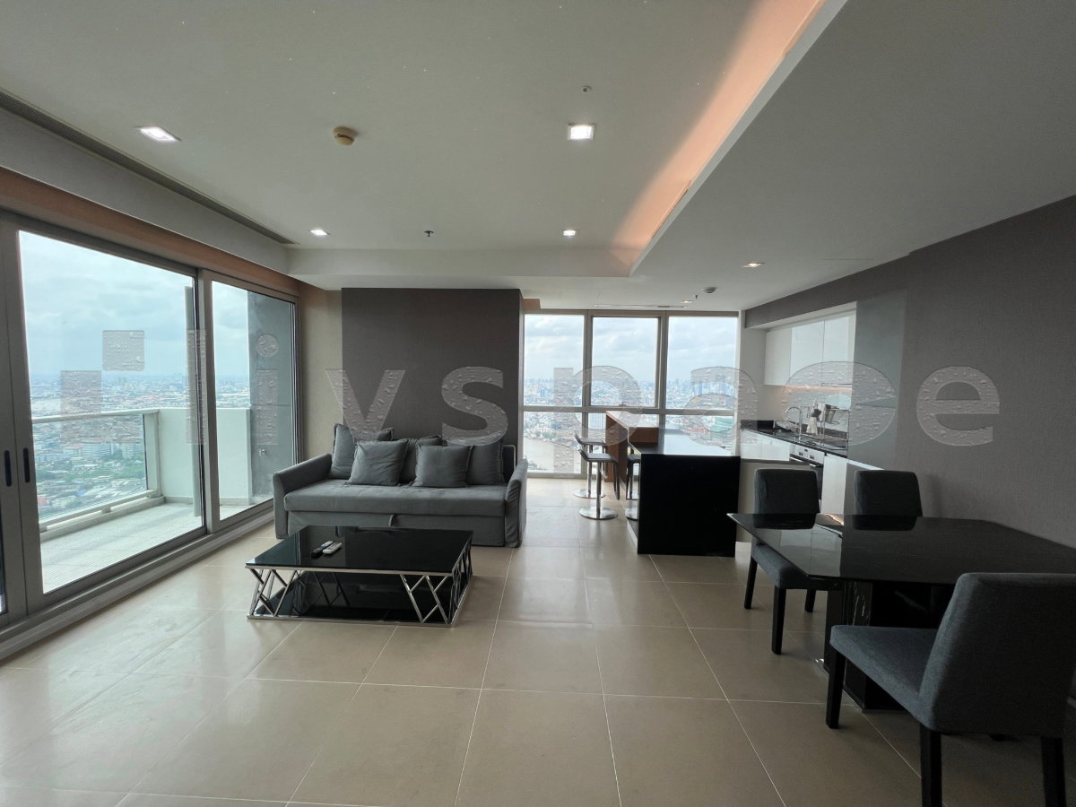 ▚ LL122ツ ให้เช่า: The River Condominium 2 ห้องนอน 130ตร.ม. ชั้นสูง ห้องมุม วิวแม่น้ำเจ้าพระยา เห็น Iconsiam เฟอร์ครบพร้อมอยู่✨
