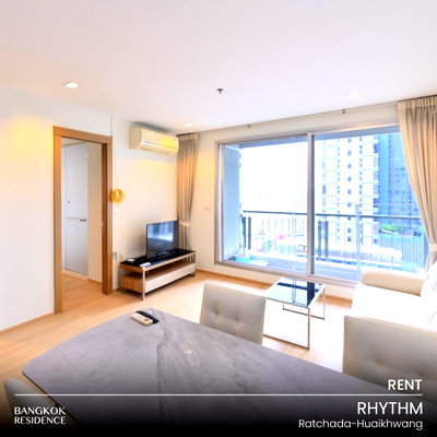 Condos for rent : Rental Condo 🌃 RHYTHM Ratchada-Huaikhwang, 2BR 65 sq.m.33K 🔥 Available Now, Near MRT Huai Khwang 