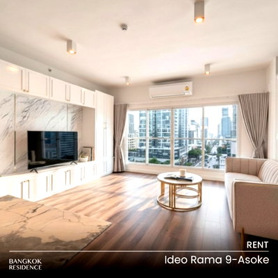 Condos for rent : Rental Condo 🌃 Ideo Rama 9-Asoke, 2BR, 90.57 sq.m., 60K 🛌🏻 Beautiful Unit, Available Now, Near MRT Phra Ram 9 