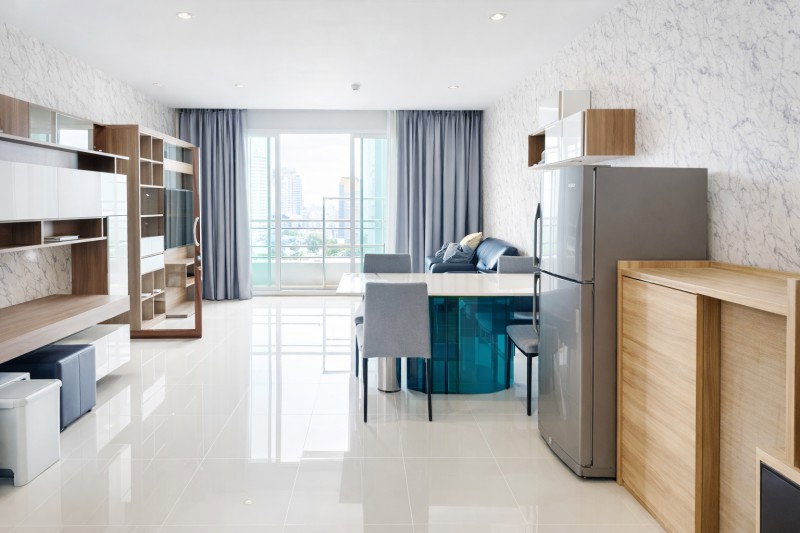 รูป MRTเพชรบุรี 670ม.ให้เช่า 2นอน ห้องหัวมุม ชั้น 25 รพ.บำรุงราษฎร์ 600 ม.Penthouse มักกะสัน คอนโดหรู เซอร์เคิล 75 ตร.ม. - รูปที่ 3/8