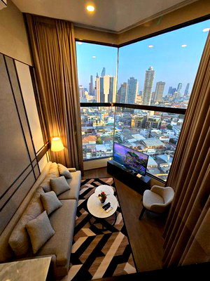 Condos for rent : For Rent Condo PARK ORIGIN CHULA - SAMYAN Building 1, Floor 19,Duplex 2 bed room, Room size 48.00 sqm