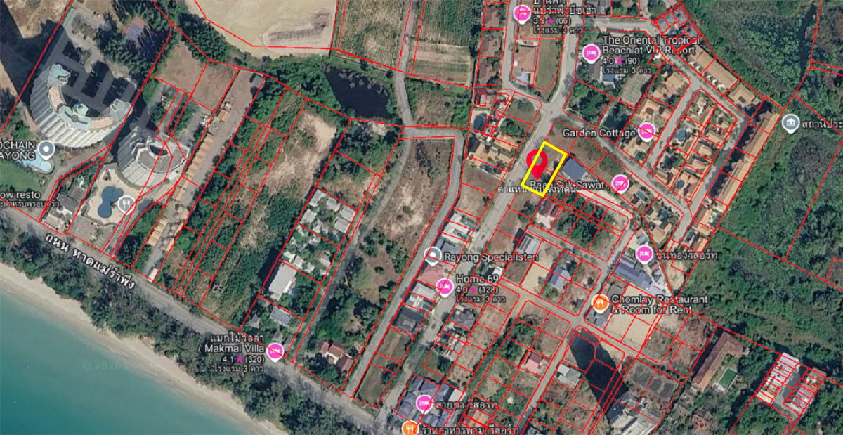 รูป ขายด่วน ที่ดินใกล้หาดแม่รำพึง 215 ตร.ว. เดินไปทะเลได้! ทำเลสวย หน้ากว้าง เหมาะทำพูลวิลล่า/รีสอร์ท (บ้านเพ-ระยอง) - รูปที่ 4/8