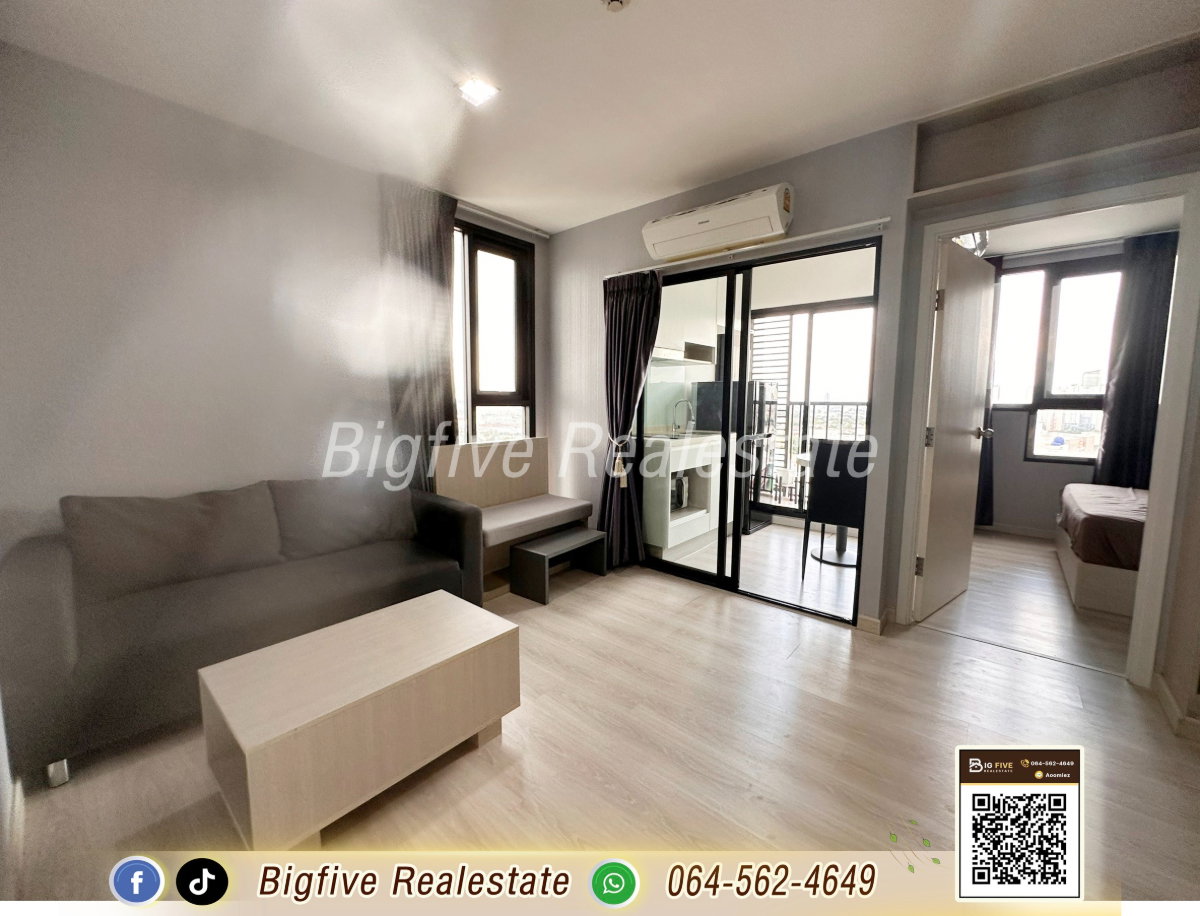 รูป A69-071 ให้เช่าคอนโด สกายไลน์ รัตนาธิเบศร์ ห้องมุม แดดเช้า เครื่องใช้ไฟฟ้าเฟอร์นิเจอร์ครบ ใกล้รถไฟฟ้า ติดถนนใหญ่ ปลอดภัยเดินทางสะดวก - รูปที่ 1/10