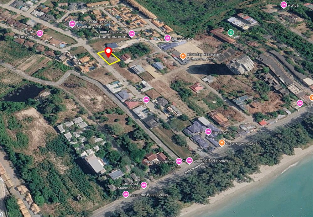 รูป ขายที่เปล่าใกล้หาดแม่รำพึง 107.7 ตร.ว.ใกล้ทะเลเหมาะทำพูลวิลล่า/รีสอร์ท(บ้านเพ-ระยอง) - รูปที่ 2/8