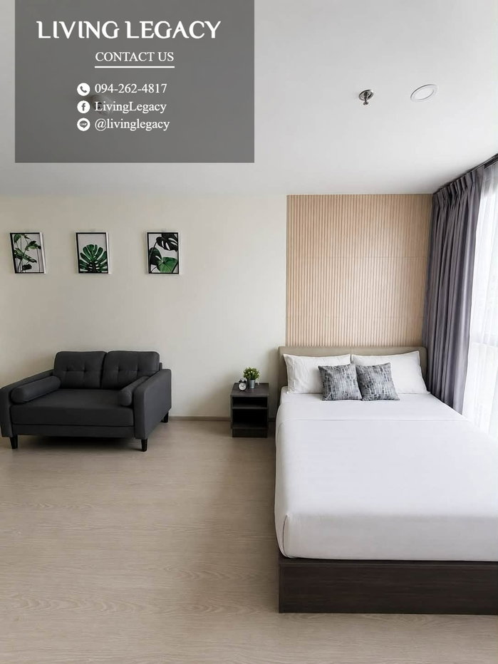 รูป TIO2KY เช่าด่วน Elio Del Nest 27 ตร.ม. | ชั้น 3 | 1 นอน 1 น้ำ | เฟอร์นิเจอร์ครบ | 12,500 บาท/เดือน | LINE: @livinglegacy - รูปที่ 3/9