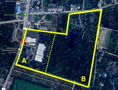 Factory for sale Khao Chamao Rayong : Factory for sale, ready to operate, plus land for expansion, Rayong Province. Total area 101 rai 2 ngan 80 square wah. Beautiful land plot.
