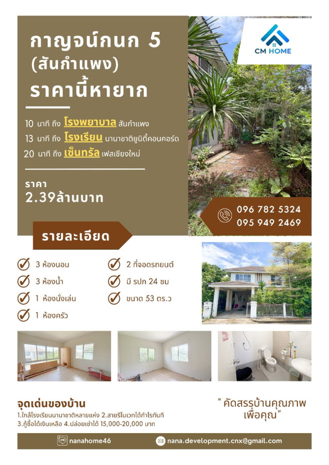 รูป Karnkanok ville 5 (กาญจน์กนกวิลล์ 5) น้ำโฮม ราคารีบขาย รีบโอน 2.39ล้าน  (เรทนี้หายาก) (ราคาตลาดเกือบ 3 ล้าน) - รูปที่ 1/8