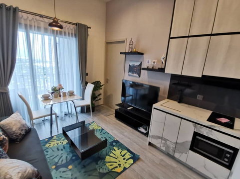 Condo for RENT: The Line Sukhumvit 101 𝐒𝐢𝐳𝐞 : 27 sqm.  𝐓𝐲𝐩𝐞 : 1 Bed 1 Bath /City view / Balcony   𝐅𝐥𝐨𝐨𝐫 : 27th  ✅ Fully furnished