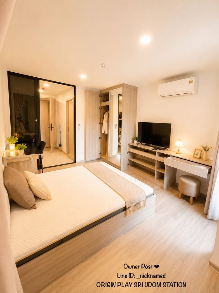 รูป Origin Play Sri Udom Station Pet Friendly ห้องสวย ราคาดี สอบถามเพิ่มเติมได้ที่ Line @condorental - รูปที่ 3/7
