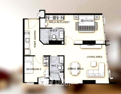 ขายคอนโด : คอนโด 2 ห้องนอน 89 ตร.ม. ชั้น 17 ที่ อัพ เอกมัย ใกล้ ARL รามคำแหง (ID 3121138)