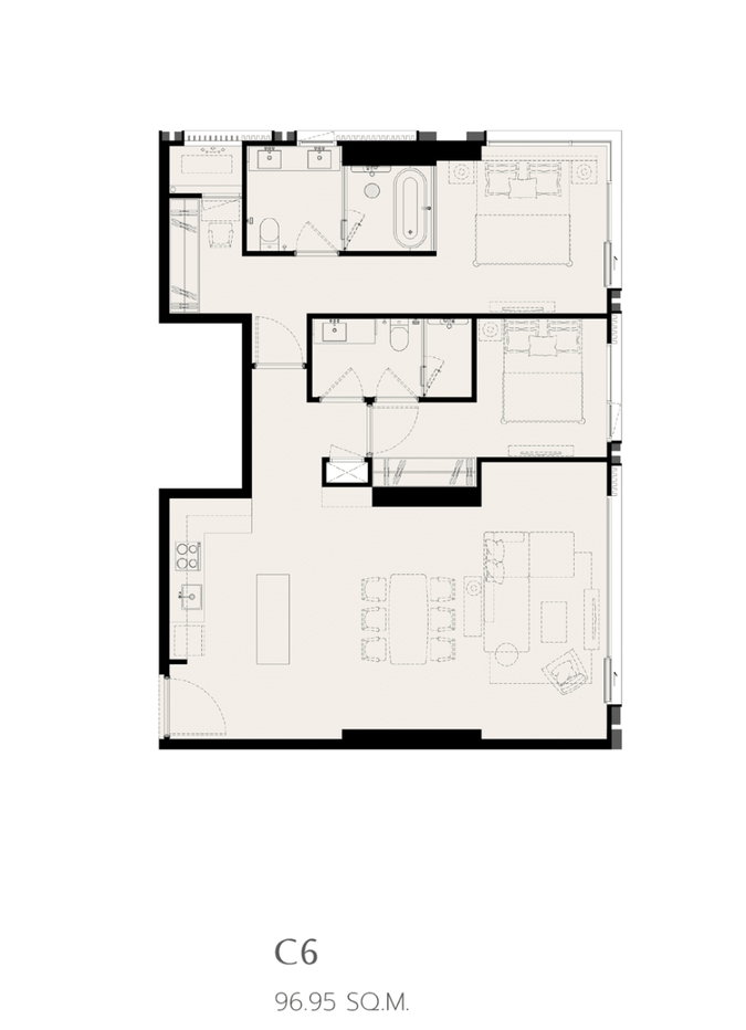 รูป รมย์ คอนแวนคอนโด ขาย 2ห้องนอน ห้องมุม วิวทศเหนือ-ออก 96sqm - รูปที่ 5/14