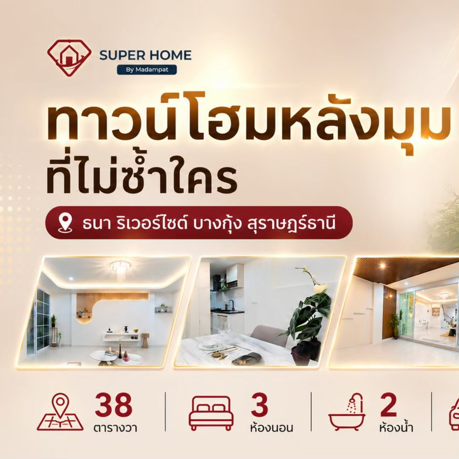 รูป ขายบ้านพร้อมอยู่ เมืองสุราษฎร์ธานี 3 นอน ใกล้เมือง 5 นาที พร้อมเฟอร์ 2.99 ล้าน - รูปที่ 5/20