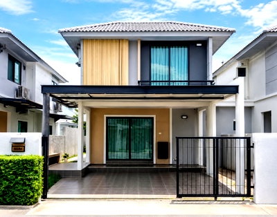 เช่าบ้านแฝด ม.เทคโนโลยีราชมงคลตะวันออก : ให้เช่าบ้านแฝด ธรรมชาติมาก ม.ริมเขา บางพระ ศรีราชา