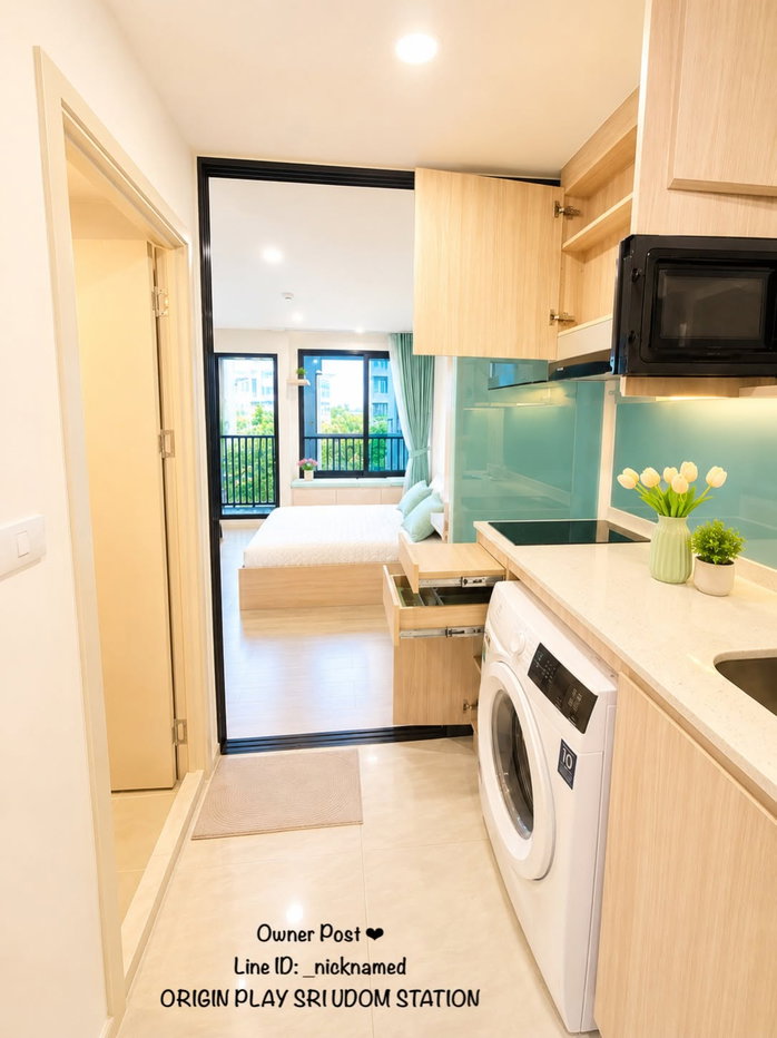 รูป Origin Play Sri Udom Station Pet Friendly ห้องสวย ราคาดี สอบถามเพิ่มเติมได้ที่ Line @condorental - รูปที่ 4/7
