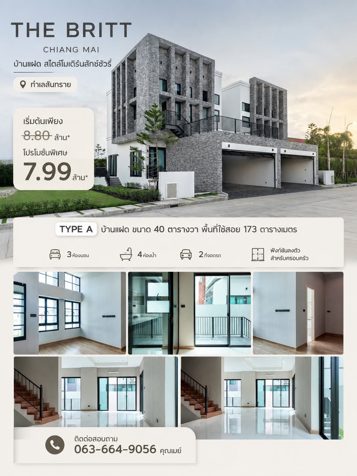 picture The Britt Chiang Mai Project - Type A Semi-Detached House, San Sai Zone - 1/23