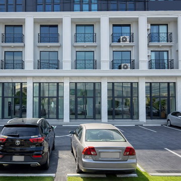 Phatthanakan Sukhumvit 77, new commercial building for rent, 4.5 floors, 3 bedrooms, On Nut 68-78, 4 bathrooms, near Suan Luang intersection.