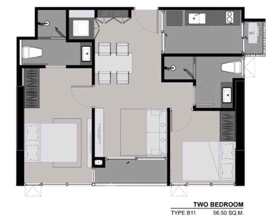 รูป คอนโด 2 ห้องนอน 56 ตร.ม. ที่ Rhythm Sukhumvit 42 ราคาเหมาะสม ใกล้ BTS เอกมัย 200 ม. (ID 1241559) - รูปที่ 15/15
