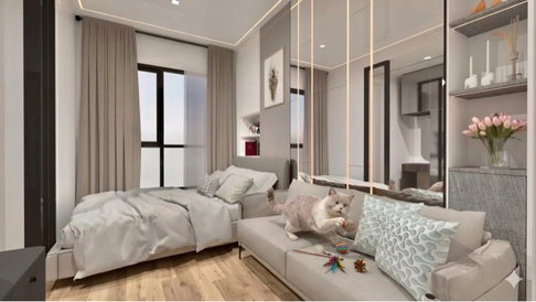 🐱 Pet-Friendly Condo for Cat Lovers 🏡  Origin Plug & Play Ramindra for Rent 🚆 Only 70 meters from the Pink Line MRT – Ram Inthra KM.9 Station.