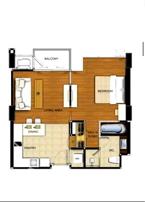คอนโดให้เช่า : คอนโด 1-ห้องนอน ที่ ดิ แอดเดรส สุขุมวิท 61 ใกล้ BTS เอกมัย (ID 3128763)