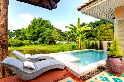 Houses for sale San Kamphaeng Chiang Mai : 🏡 For Sale! Contemporary Lanna House, Mountain & Lake View, Tenant Included, Onnuea, Sankamphaeng 📞 063-6649056