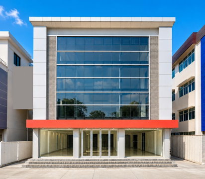 ARL Lat Krabang 695m. No lease fee! 6 lane road, cheapest, Suvarnabhumi Airport 3 km. Building for rent, 3 booths, 4 floors, 12 bathrooms, 54 sq m,