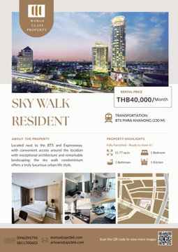 Sky Walk Residence BTS 230 m. Size 51.77 sq.m.