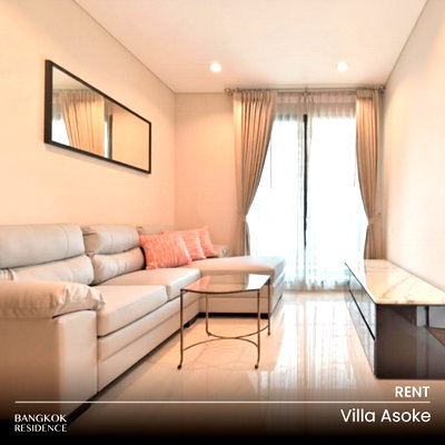 คอนโดให้เช่า : เช่าคอนโด 🌃 Villa Asoke 1นอน 52ตรม 25K 💚 ยูนิตราคาน่ารัก ใกล้ MRT เพชรบุรี 